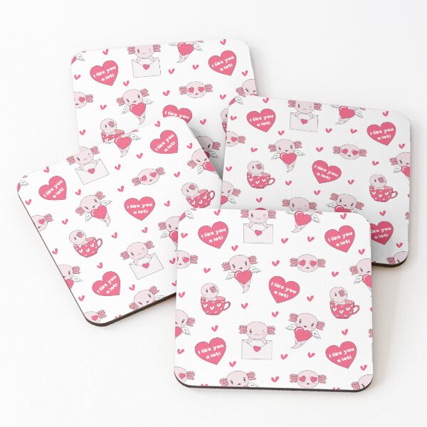 Item preview, Cute Valentine Axolotl Pattern I Like You  designed and sold by MalwasBasket.