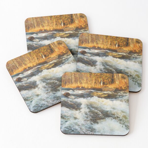 Item preview, Wild River Rapids – Golden Forest in Painterly Style designed and sold by celinebisson.