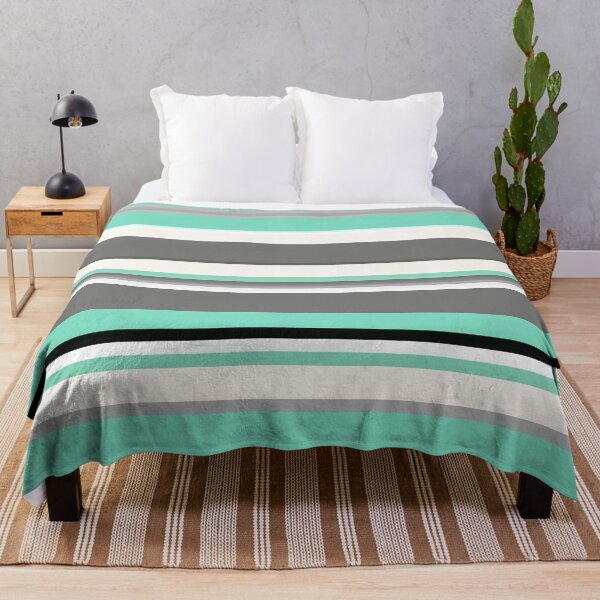 Item preview, Mint and Shades of Gray Abstract Horizontal Stripes designed and sold by TwelveParties.