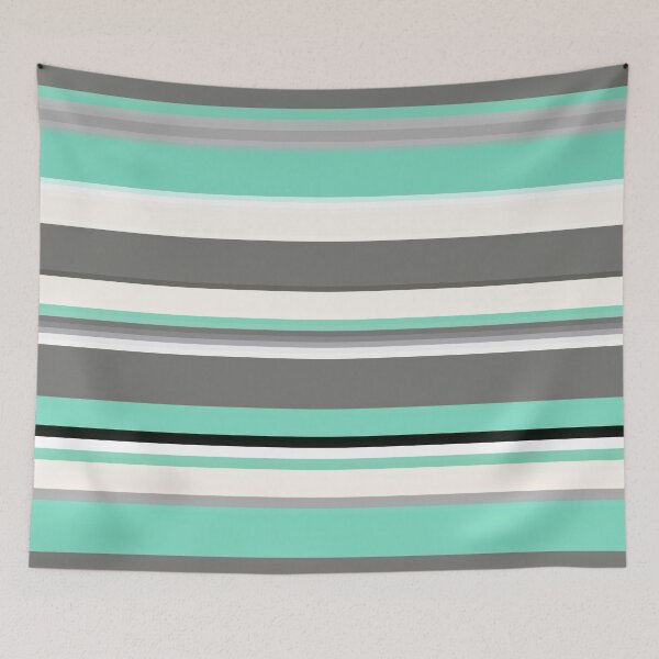 Item preview, Mint and Shades of Gray Abstract Horizontal Stripes designed and sold by TwelveParties.