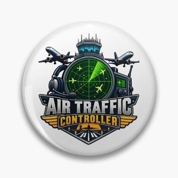 Item preview, Air Traffic Controller Aviation Radar Tower Airport Worker Emblem designed and sold by Photo-Sphere101.