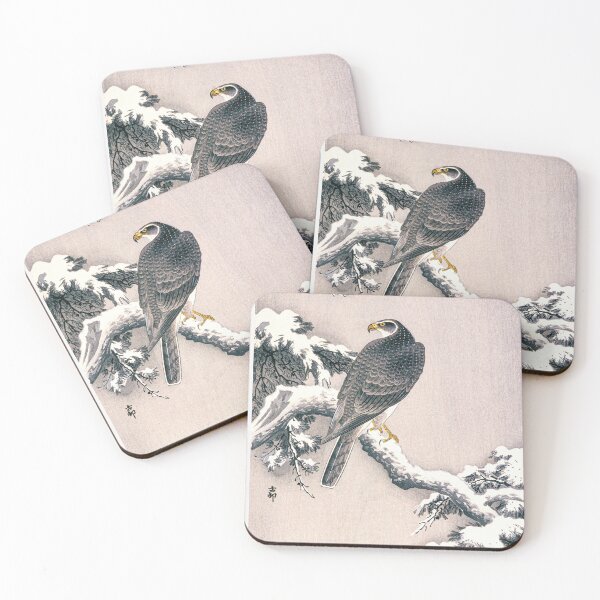 Item preview, Goshawk on Snow-covered Pine Bough by Ohara Koson (1877–1945) designed and sold by AngyDesigns49.