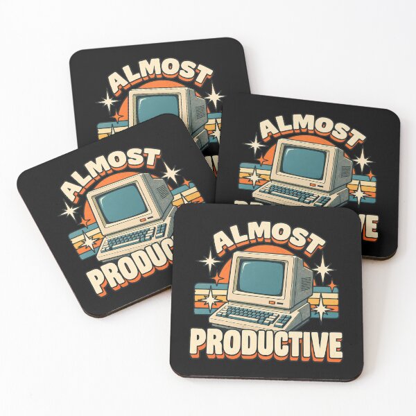 Item preview, Almost Productive Funny Vintage Computer Procrastination Productivity Humor designed and sold by Photo-Sphere101.
