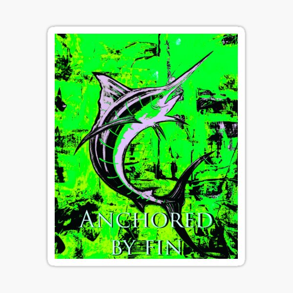 Anchored by fin Sticker
