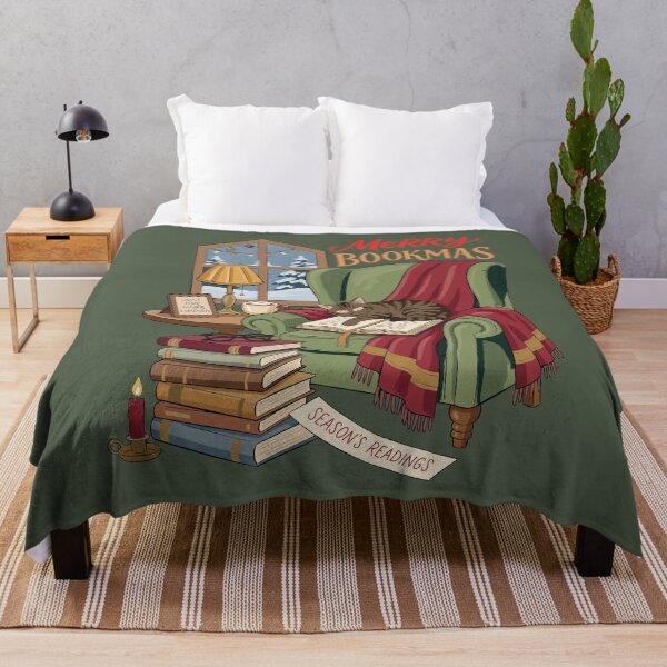 Item preview, Merry Bookmas for Book Lovers and Cat People designed and sold by FreshVibe Prints.