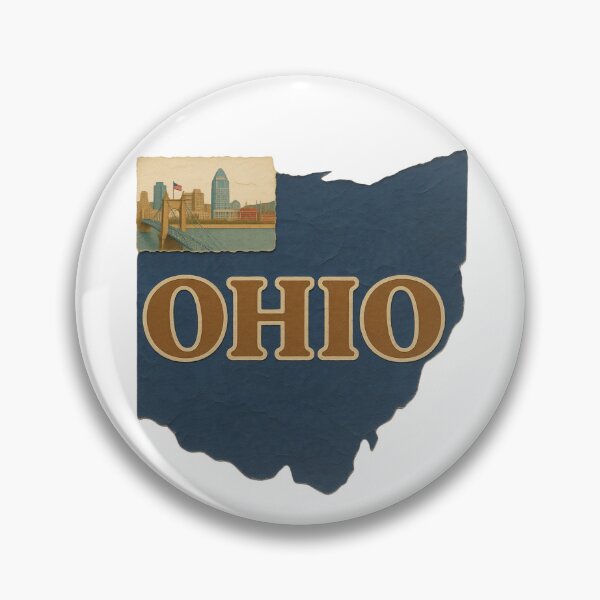 Artikelvorschau, Karte von Ohio | Umriss des Bundesstaates Ohio | Kartenkunst der USA entworfen und verkauft von 22k Lab Studio.