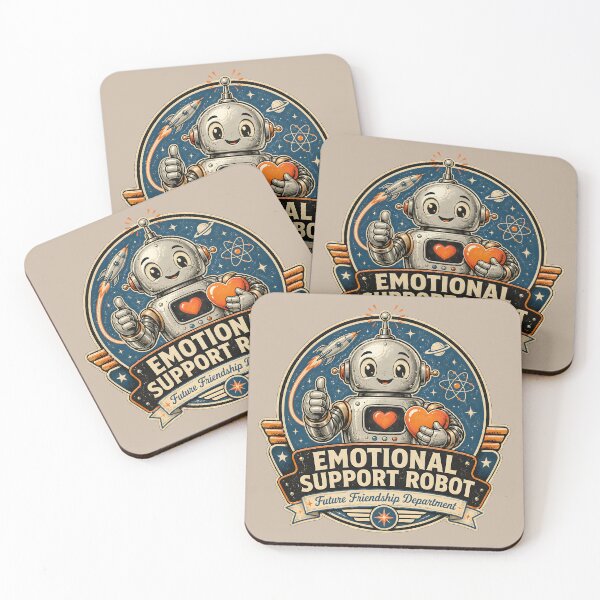 Item preview, Emotional Support Robot Cute Retro Sci Fi Art designed and sold by  MAD's Recreation Studio.