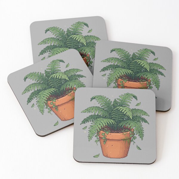 Item preview, Terracotta Fern - Pixel Art designed and sold by Potato Quality Prints.