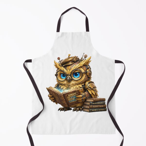 Item preview, Wise Mecha Owl Professor Reading Magic Book - Scholar Sticker designed and sold by Cyber Gold Studio.