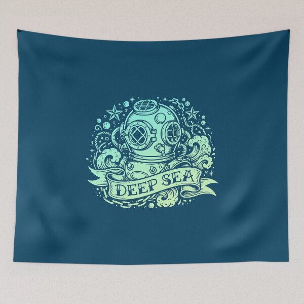 Item preview, Deep Sea Vintage Diving Helmet Scuba Diver Ocean Explorer Graphic    designed and sold by KiwiRider.
