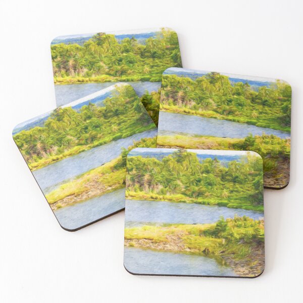 Item preview, Scenic Forest Lake with Rocky Peninsula – Oil Painting designed and sold by celinebisson.