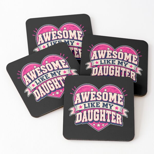 Item preview, Awesome Like My Daughter Proud Parent Cute Pink Heart Retro Vintage  designed and sold by Photo-Sphere101.
