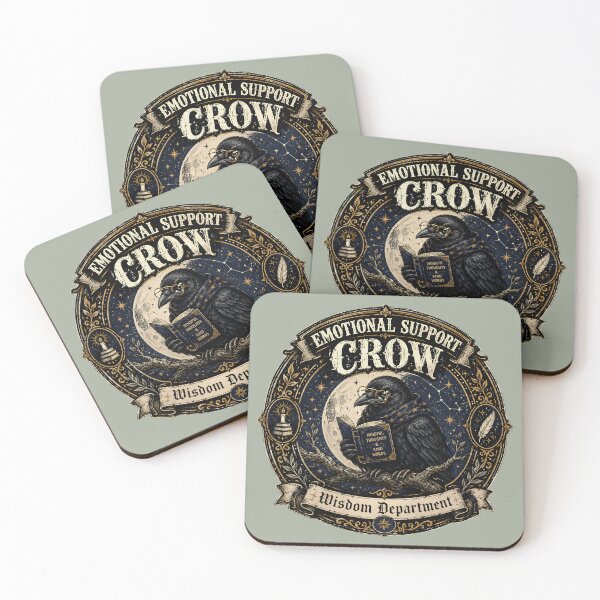 Item preview, Emotional Support Crow Gothic Vintage Bird Art designed and sold by  MAD's Recreation Studio.