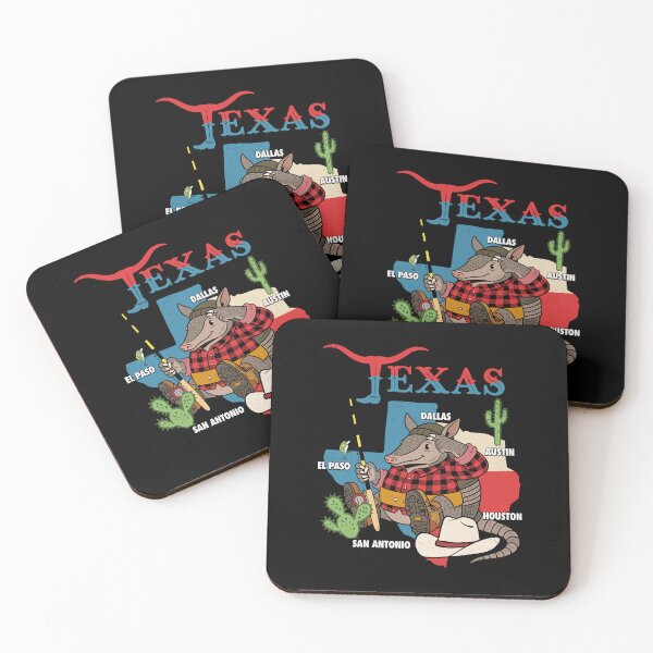Item preview, Funny Texas Armadillo Fishing State Map Illustration    designed and sold by Designart68.