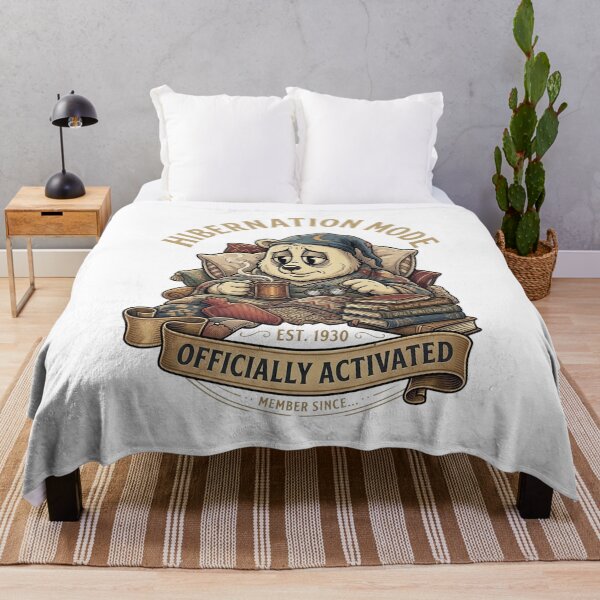 Item preview, Hibernation Mode Officially Activated Sleepy Bear Vintage Cartoon designed and sold by Retro Cartoon Club.