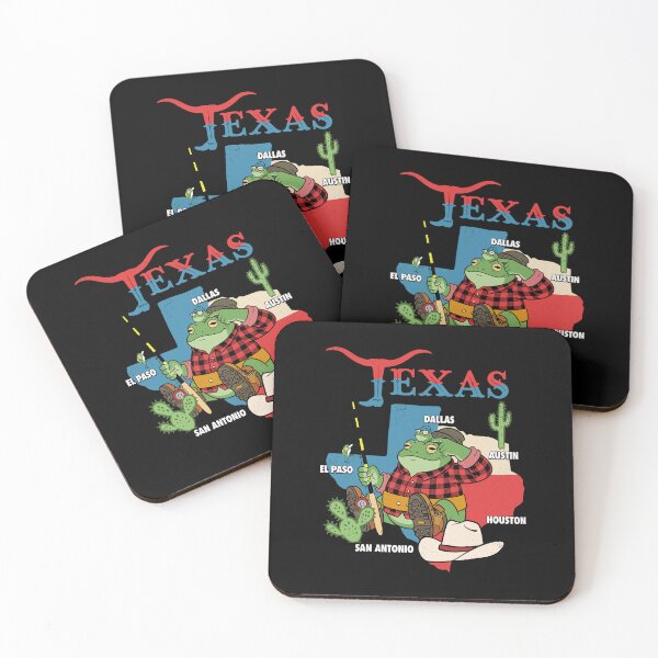 Item preview, Funny Texas Frogs Fishing State Map Illustration    designed and sold by Designart68.