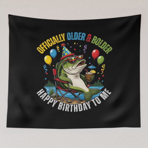 Item preview, Officially Older Bolder Happy Birthday To Me Funny Bass Fishing designed and sold by LeSoniPapaPrint.