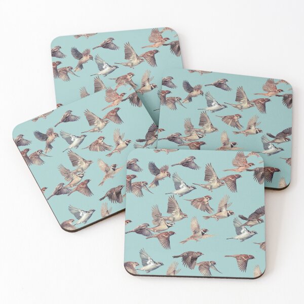Item preview, Flight of Sparrow - Duck Egg Blue designed and sold by Lidra Zehcnas.