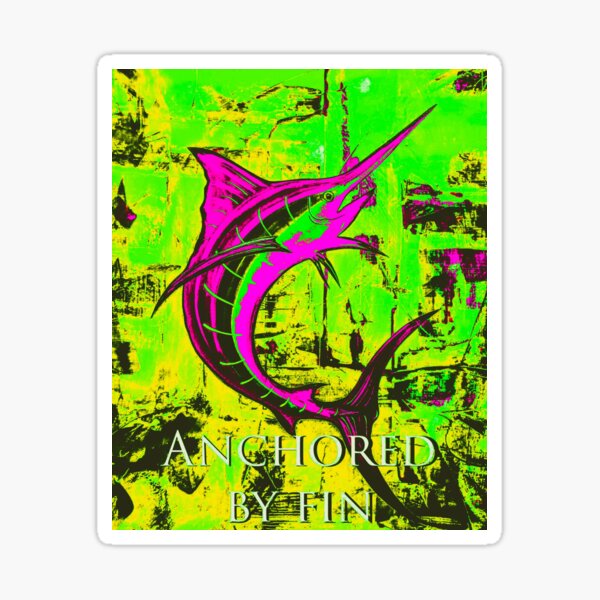 Anchored by fin Sticker