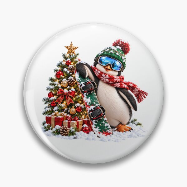 Item preview, Snowboard Penguin – Festive Winter Adventure designed and sold by DansCreations42.