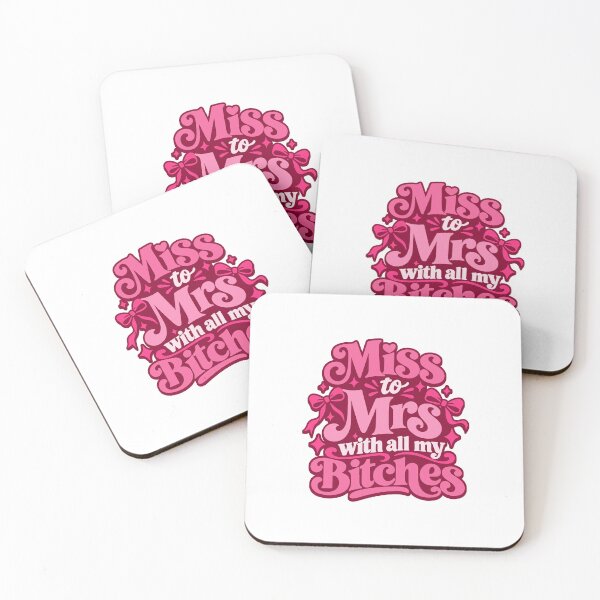 Item preview, Miss To Mrs Bachelorette Bridal Pink Retro Typography designed and sold by FemmePod.