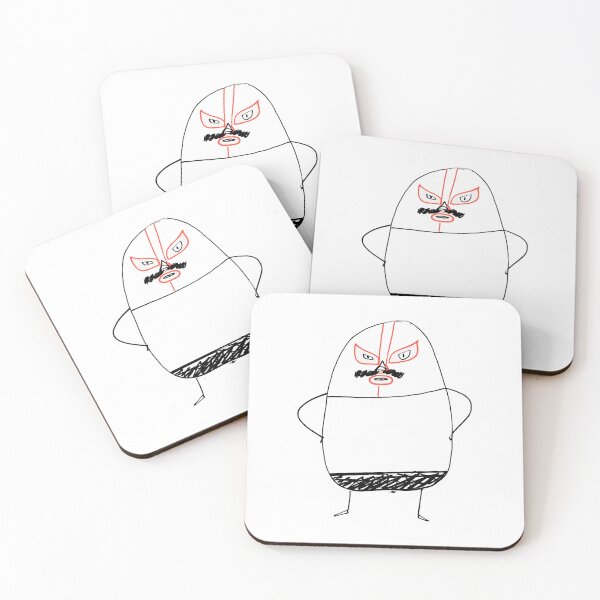 Item preview, Funny Luchador Wrestler Doodle with Mustache and Red Mask designed and sold by peterdesigns.