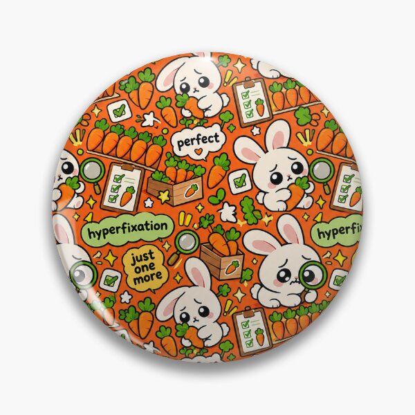 Item preview, Hyperfixation Bunny Pattern — Kawaii Carrot Seamless Repeat designed and sold by Visual Dept..
