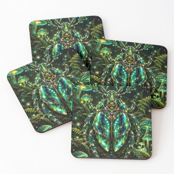 Item preview, GCR1 Bioglow Forest Relic – Glowing Beetle Enchanted Nature Art designed and sold by GCR1.