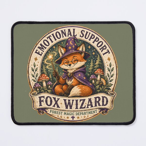 Item preview, Emotional Support Fox Wizard Vintage Fantasy Animal designed and sold by MAD's Recreation Studio.