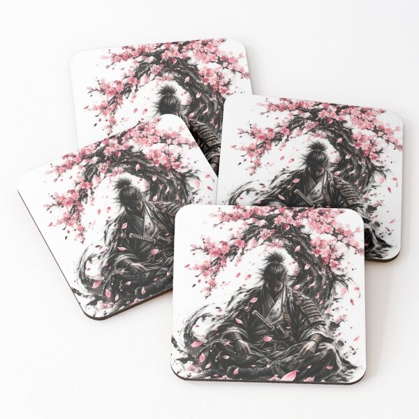 Item preview, Samurai Under the Sakura Tree – Japanese Sumi-e Ink Art designed and sold by ENOA007.