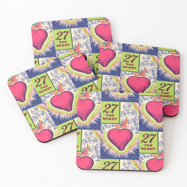 Item preview, Flaming Heart Vintage Game Card 27 in Navy designed and sold by Fani*.