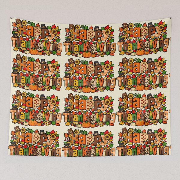 Item preview, Cute Happy Thanksgiving & Autumn Leaves designed and sold by CrazyCraftStudio.