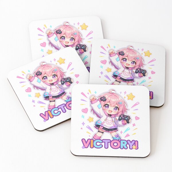 Item preview, Kawaii Anime Gamer Girl Victory designed and sold by Animepopstudio.