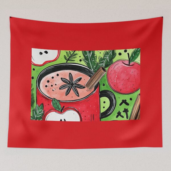 Item preview, Warm Up Your Autumn with Spiced Apple Cider Cozy Vibrant Abstract Fall Kitchen Art designed and sold by OlfactoART Studio.