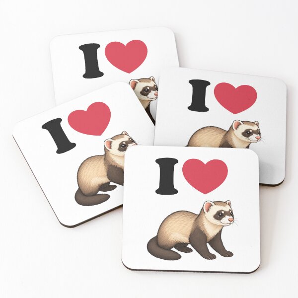 Item preview, I Love Cute Ferret | I Heart Cute Ferret designed and sold by PatternFariss.