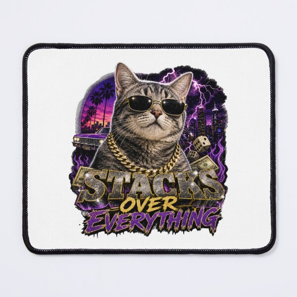 Item preview, Stacks Over Everything Cool Cat Streetwear Graphic designed and sold by Vision Crafted.