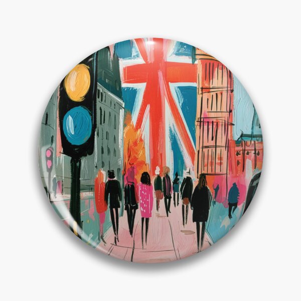 Item preview, Explore London in Vibrant Colors Big Ben and Union Jack Cityscape Art designed and sold by OlfactoART Studio.