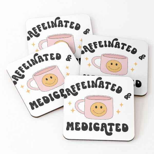 Item preview, Caffeinated and Medicated Smiley Coffee Mug designed and sold by Mag&SamDesigns.