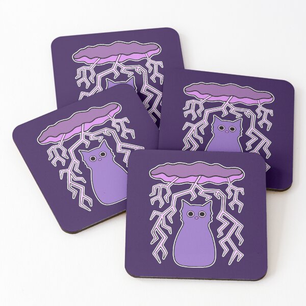 Item preview, Purple Cat Surrounded by Lightning and Big Cloud Halloween designed and sold by Sollomio.