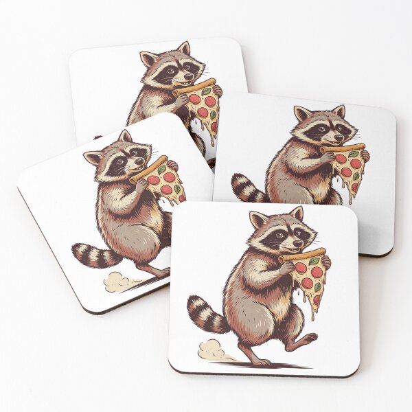 Item preview, Funny Raccoon Eating Pizza Cartoon designed and sold by No Excuses Supply.