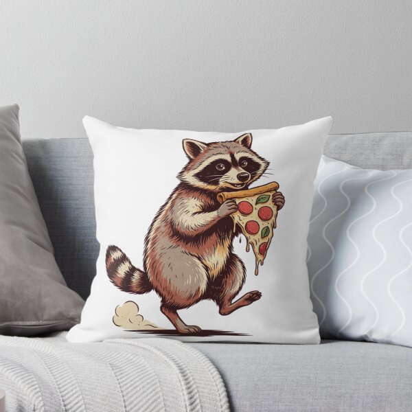 Item preview, Funny Raccoon Eating Pizza Cartoon designed and sold by No Excuses Supply.