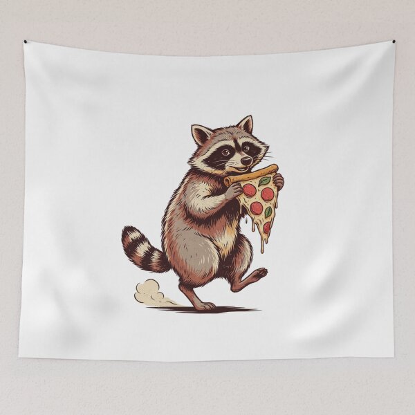 Item preview, Funny Raccoon Eating Pizza Cartoon designed and sold by No Excuses Supply.