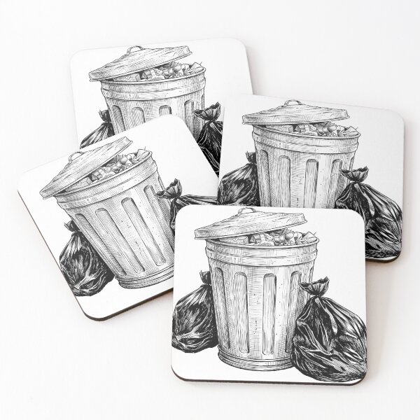 Item preview, Trash Can and Garbage Bags designed and sold by Naux | Design & Illustration.