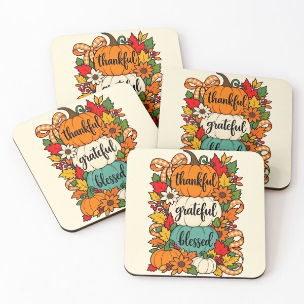 Item preview, Thankful Grateful Blessed Stacked Pumpkins Fall Season designed and sold by CrazyCraftStudio.