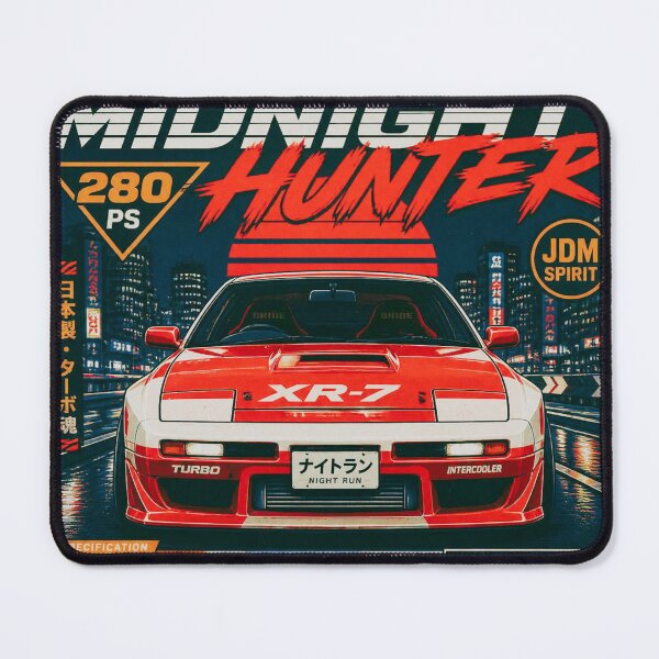 Artikelvorschau, Midnight Hunter JDM 1990 – Rot-weißes japanisches Sportwagen-Poster-T-Shirt entworfen und verkauft von Benidar.