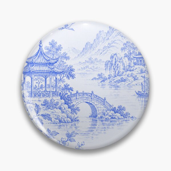 Item preview, Blue Chinoiserie Asian Landscape designed and sold by GraphicAllusion.