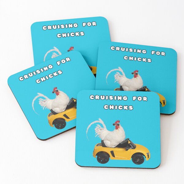 Item preview, Cruising for Chicks Funny Rooster wearing Sunglasses in Yellow Car designed and sold by Artography Designs.