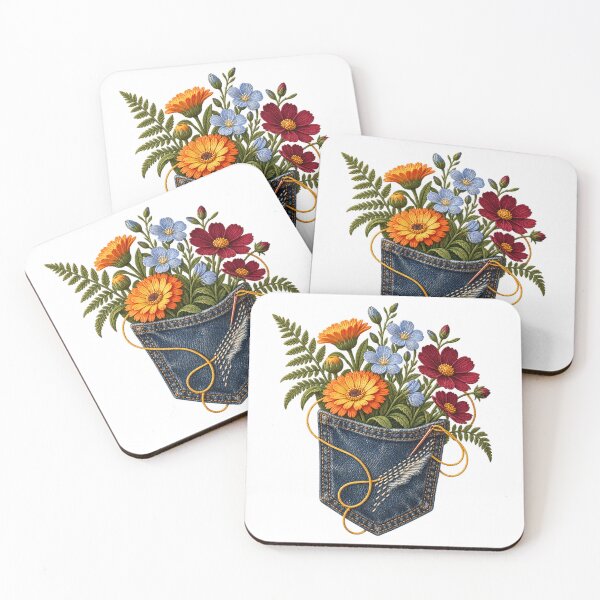 Item preview, Visible Mending Indigo Pocket Wildflower Garden designed and sold by Drip stamp.