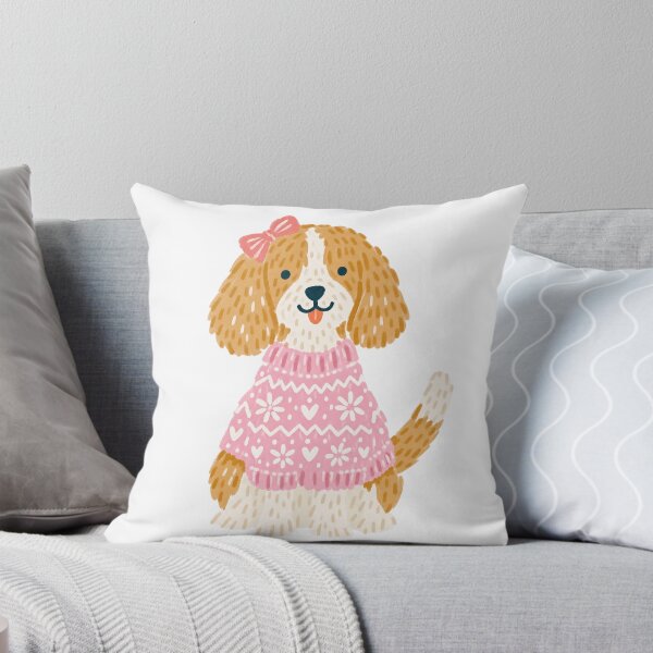 Item preview, Girly Beagle with Bow, Pink Heart Sweater Dog Lover Gift designed and sold by kenagui.