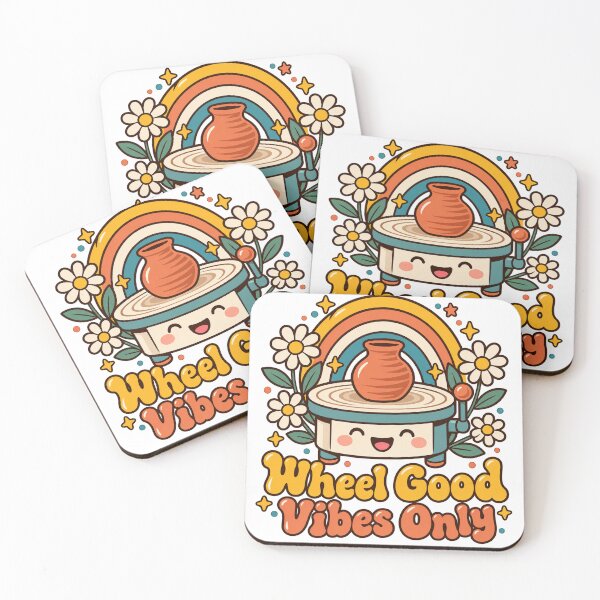 Item preview, Wheel Good Vibes Only Retro Pottery Gift designed and sold by Artful Avenue.